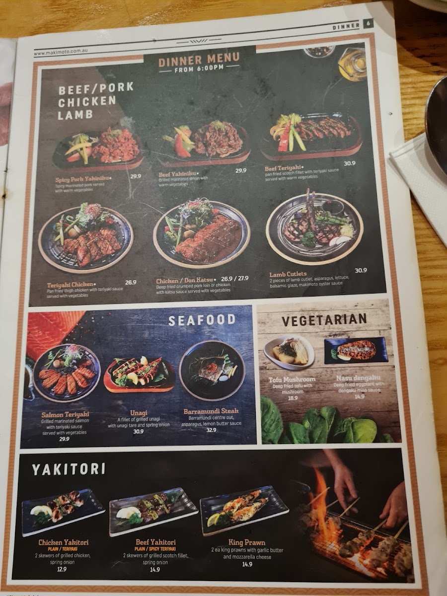 Menu Makimoto Port Macquarie-7